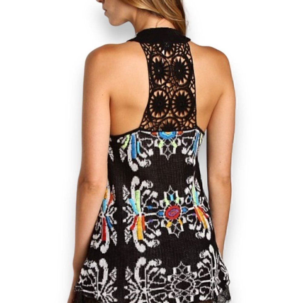 Free People Flower Power Tunic Black - Picture 2 of 10